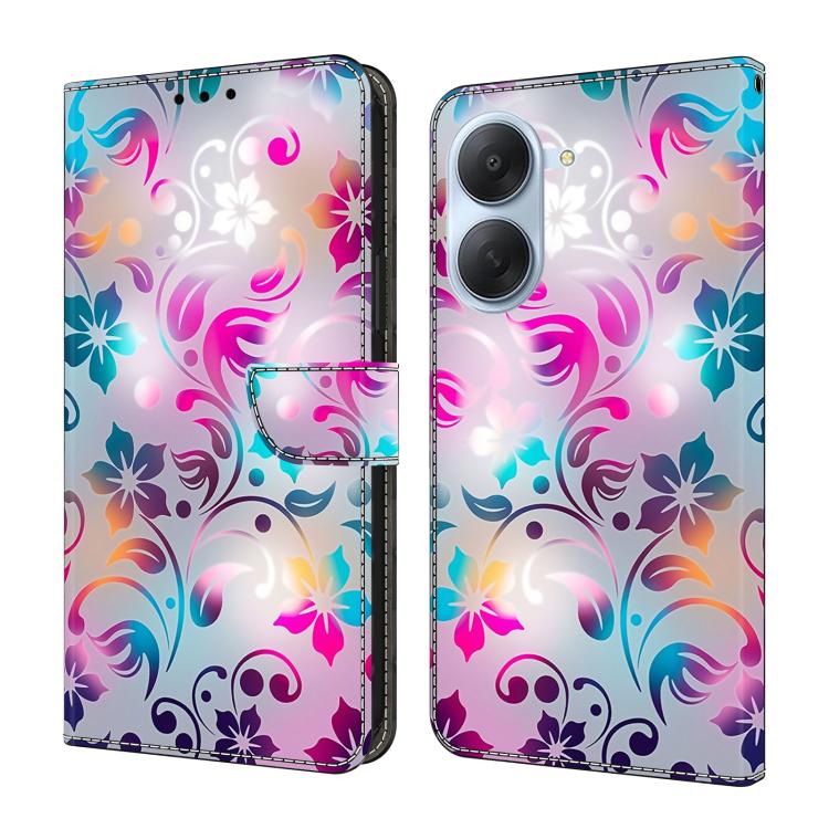 Étui de téléphone en cuir vegan peint effet cristal, Pour Redmi Note 15 5G / 4G Global 164mm, Pour Redmi Note 15 Pro 5G Global 163.6mm, Pour Redmi 15C 5G / 4G EU 173mm, Pour Redmi 15 5G Global / 4G SEA 169.5mm