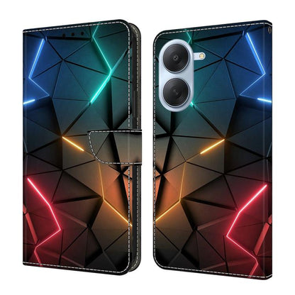 Étui de téléphone en cuir vegan peint effet cristal, Pour Redmi Note 15 5G / 4G Global 164mm, Pour Redmi Note 15 Pro 5G Global 163.6mm, Pour Redmi 15C 5G / 4G EU 173mm, Pour Redmi 15 5G Global / 4G SEA 169.5mm