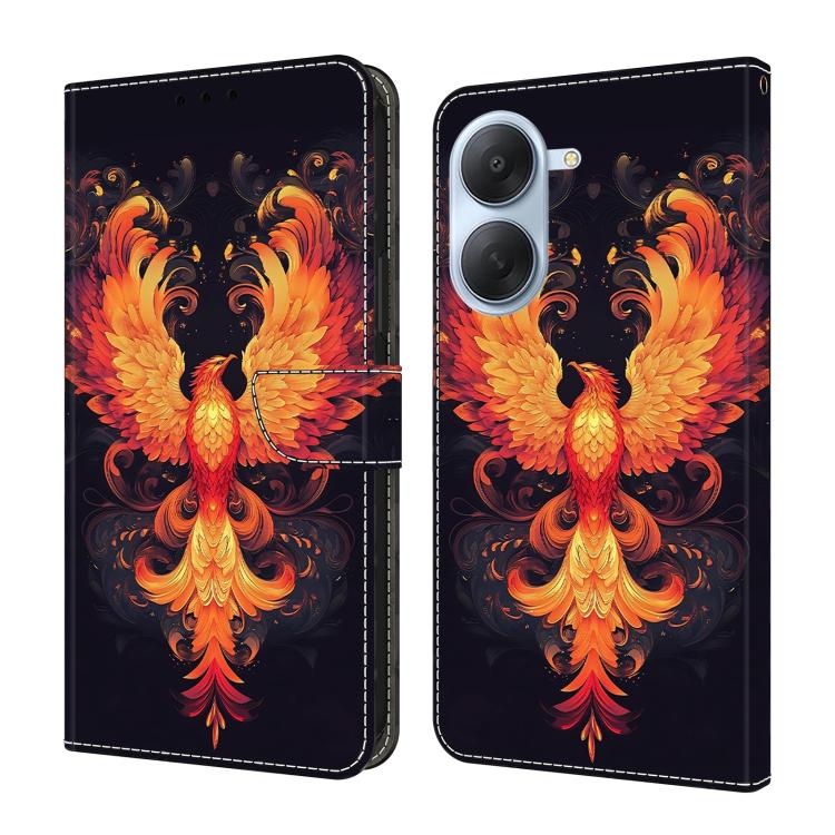 Étui de téléphone en cuir vegan peint effet cristal, Pour Redmi Note 15 5G / 4G Global 164mm, Pour Redmi Note 15 Pro 5G Global 163.6mm, Pour Redmi 15C 5G / 4G EU 173mm, Pour Redmi 15 5G Global / 4G SEA 169.5mm