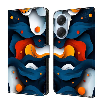 Étui de téléphone en cuir vegan peint effet cristal, Pour Redmi Note 15 5G / 4G Global 164mm, Pour Redmi Note 15 Pro 5G Global 163.6mm, Pour Redmi 15C 5G / 4G EU 173mm, Pour Redmi 15 5G Global / 4G SEA 169.5mm