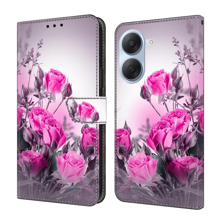 Étui de téléphone en cuir vegan peint effet cristal, Pour Redmi Note 15 5G / 4G Global 164mm, Pour Redmi Note 15 Pro 5G Global 163.6mm, Pour Redmi 15C 5G / 4G EU 173mm, Pour Redmi 15 5G Global / 4G SEA 169.5mm