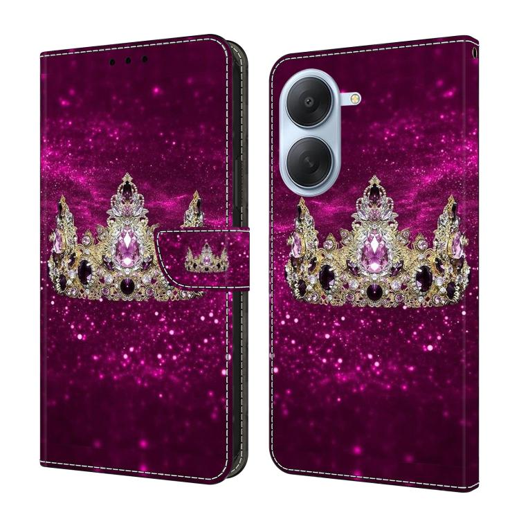 Étui de téléphone en cuir vegan peint effet cristal, Pour Redmi Note 15 5G / 4G Global 164mm, Pour Redmi Note 15 Pro 5G Global 163.6mm, Pour Redmi 15C 5G / 4G EU 173mm, Pour Redmi 15 5G Global / 4G SEA 169.5mm