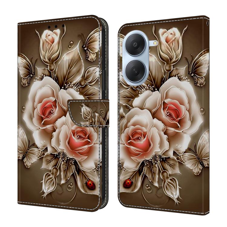 Étui de téléphone en cuir vegan peint effet cristal, Pour Redmi Note 15 5G / 4G Global 164mm, Pour Redmi Note 15 Pro 5G Global 163.6mm, Pour Redmi 15C 5G / 4G EU 173mm, Pour Redmi 15 5G Global / 4G SEA 169.5mm