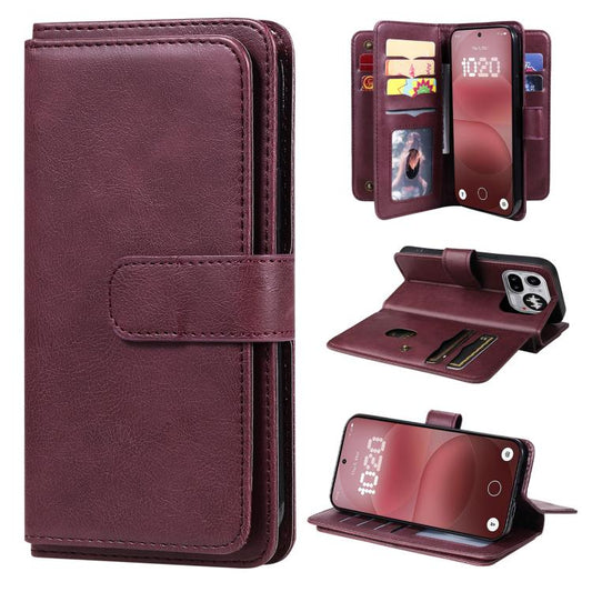 Multi-Function Wallet 10 Card Slots Leather Phone Case, For Nothing Phone 4a Pro, For Nothing Phone 4a