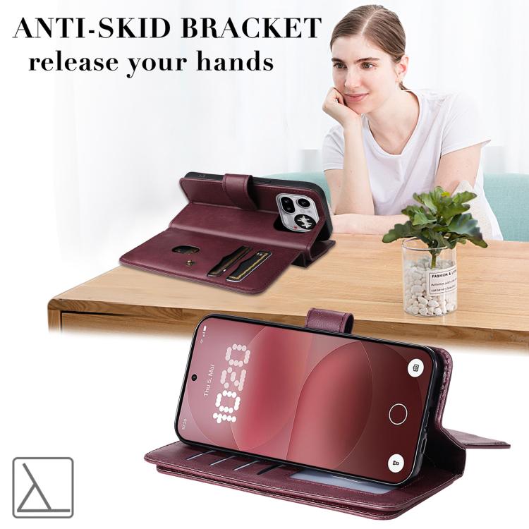 Multi-Function Wallet 10 Card Slots Leather Phone Case, For Nothing Phone 4a Pro, For Nothing Phone 4a