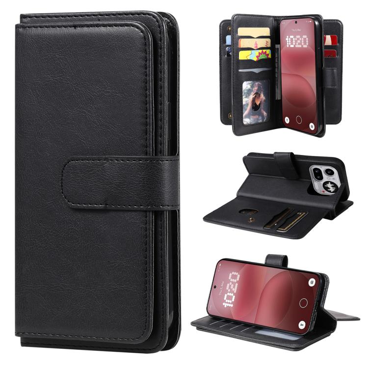 Multi-Function Wallet 10 Card Slots Leather Phone Case, For Nothing Phone 4a Pro, For Nothing Phone 4a