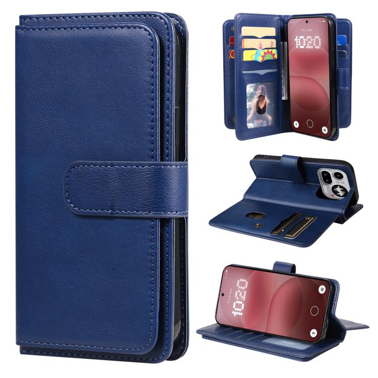 Multi-Function Wallet 10 Card Slots Leather Phone Case, For Nothing Phone 4a Pro, For Nothing Phone 4a