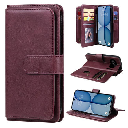 Multi-Function Wallet 10 Card Slots Leather Phone Case, For Nothing Phone 4a Pro, For Nothing Phone 4a