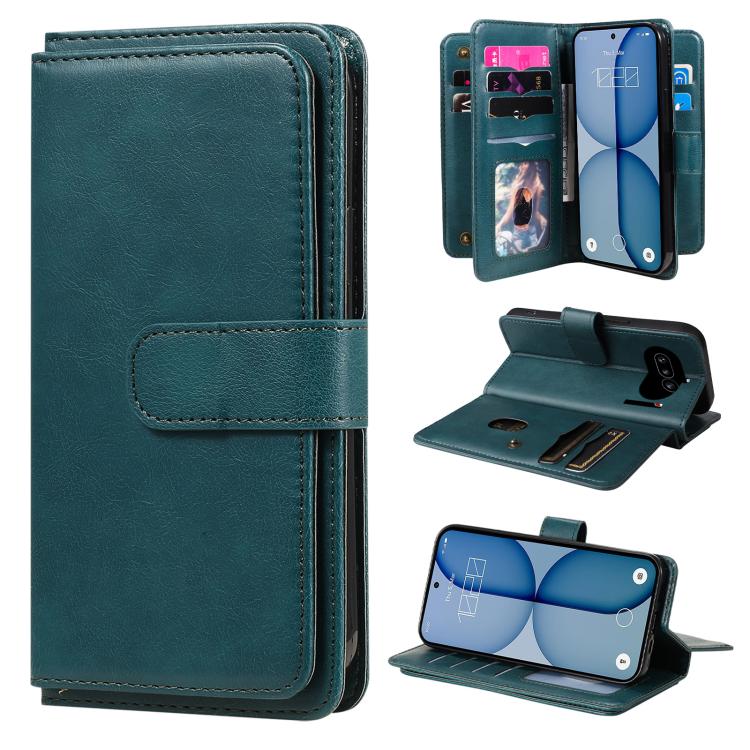 Multi-Function Wallet 10 Card Slots Leather Phone Case, For Nothing Phone 4a Pro, For Nothing Phone 4a