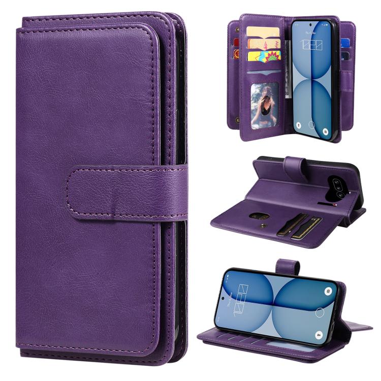 Multi-Function Wallet 10 Card Slots Leather Phone Case, For Nothing Phone 4a Pro, For Nothing Phone 4a