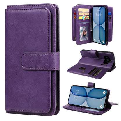 Multi-Function Wallet 10 Card Slots Leather Phone Case, For Nothing Phone 4a Pro, For Nothing Phone 4a