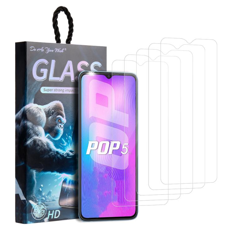 5pcs / Pack Do As You Wish HD Tempered Glass Film, For Tecno Pop 10C 4G, For Tecno Spark 40 4G, For Tecno Pova 7 Ultra 5G, For Tecno Pova 7 4G, For Tecno Spark 30 Pro, For Tecno Spark 30 4G, For Tecno Pop 9 5G, For Tecno Spark Go 2025                  ...