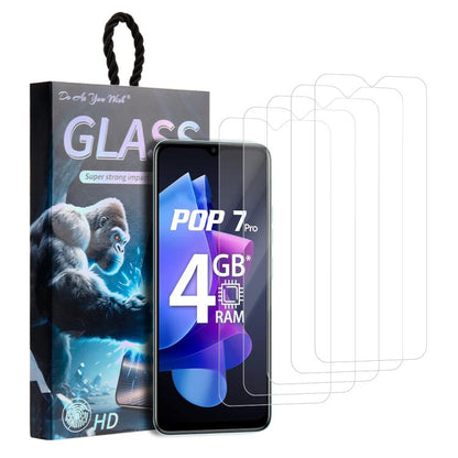 5pcs / Pack Do As You Wish HD Tempered Glass Film, For Tecno Pop 10C 4G, For Tecno Spark 40 4G, For Tecno Pova 7 Ultra 5G, For Tecno Pova 7 4G, For Tecno Spark 30 Pro, For Tecno Spark 30 4G, For Tecno Pop 9 5G, For Tecno Spark Go 2025                  ...