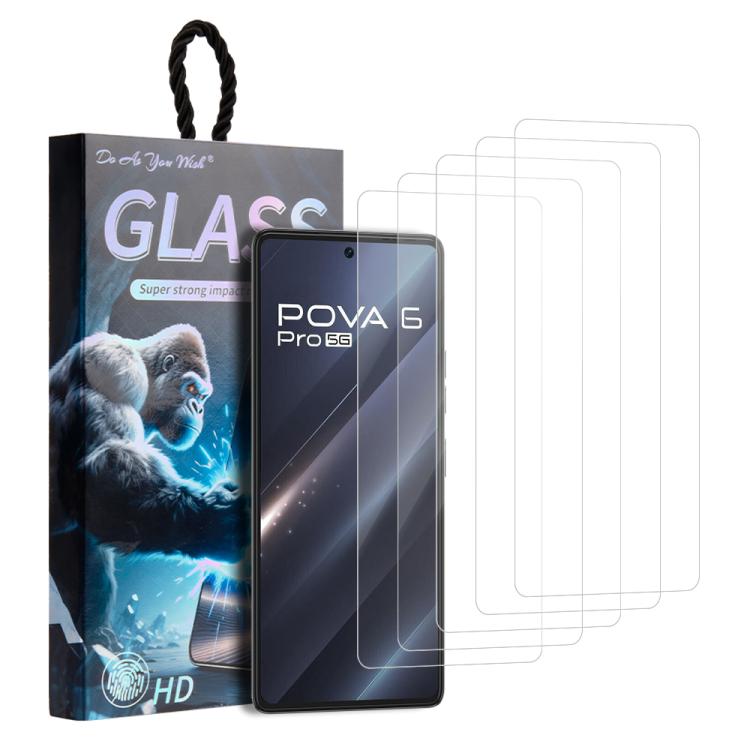5pcs / Pack Do As You Wish HD Tempered Glass Film, For Tecno Pop 10C 4G, For Tecno Spark 40 4G, For Tecno Pova 7 Ultra 5G, For Tecno Pova 7 4G, For Tecno Spark 30 Pro, For Tecno Spark 30 4G, For Tecno Pop 9 5G, For Tecno Spark Go 2025                  ...