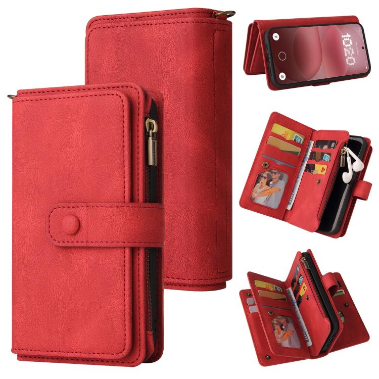 Skin Feel Multi Card Slots Zipper Wallet Leather Phone Case, For Nothing Phone 4a Pro, For Nothing Phone 4a