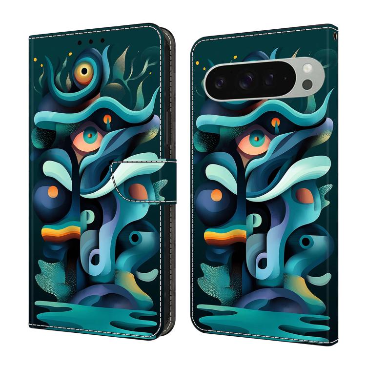 Crystal-Like Painted Vegan Leather Phone Case, For Google Pixel 9 Pro, For Google Pixel 9, For Google Pixel 8a, For Google Pixel 8 Pro, For Google Pixel 8