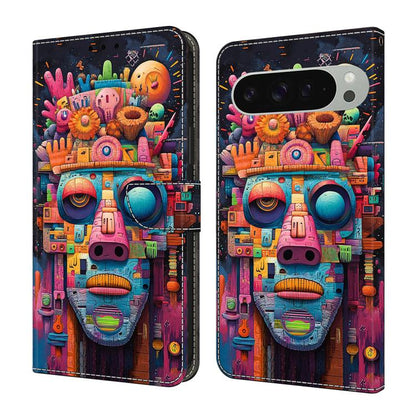 Crystal-Like Painted Vegan Leather Phone Case, For Google Pixel 9 Pro, For Google Pixel 9, For Google Pixel 8a, For Google Pixel 8 Pro, For Google Pixel 8