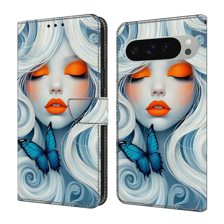 Crystal-Like Painted Vegan Leather Phone Case, For Google Pixel 9 Pro, For Google Pixel 9, For Google Pixel 8a, For Google Pixel 8 Pro, For Google Pixel 8