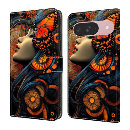 Crystal-Like Painted Vegan Leather Phone Case, For Google Pixel 9 Pro, For Google Pixel 9, For Google Pixel 8a, For Google Pixel 8 Pro, For Google Pixel 8