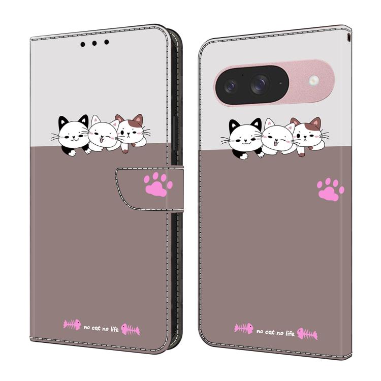 Crystal-Like Painted Vegan Leather Phone Case, For Google Pixel 9 Pro, For Google Pixel 9, For Google Pixel 8a, For Google Pixel 8 Pro, For Google Pixel 8