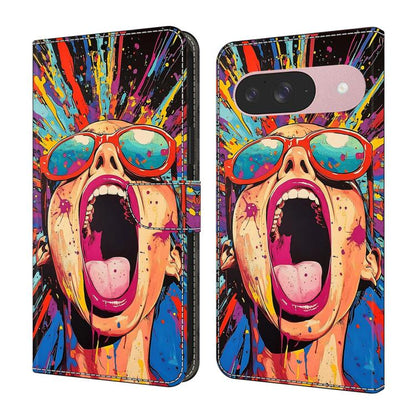 Crystal-Like Painted Vegan Leather Phone Case, For Google Pixel 9 Pro, For Google Pixel 9, For Google Pixel 8a, For Google Pixel 8 Pro, For Google Pixel 8