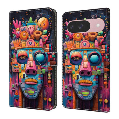 Crystal-Like Painted Vegan Leather Phone Case, For Google Pixel 9 Pro, For Google Pixel 9, For Google Pixel 8a, For Google Pixel 8 Pro, For Google Pixel 8