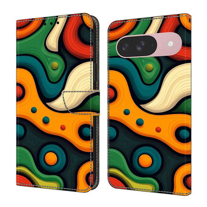 Crystal-Like Painted Vegan Leather Phone Case, For Google Pixel 9 Pro, For Google Pixel 9, For Google Pixel 8a, For Google Pixel 8 Pro, For Google Pixel 8