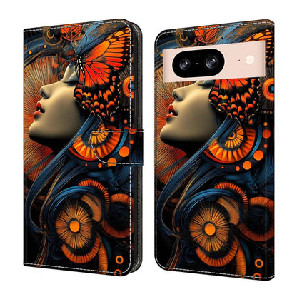 Crystal-Like Painted Vegan Leather Phone Case, For Google Pixel 9 Pro, For Google Pixel 9, For Google Pixel 8a, For Google Pixel 8 Pro, For Google Pixel 8