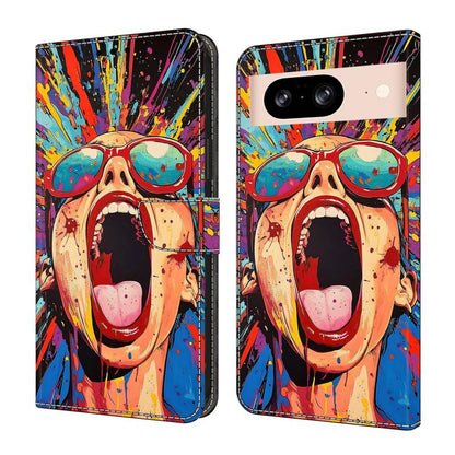 Crystal-Like Painted Vegan Leather Phone Case, For Google Pixel 9 Pro, For Google Pixel 9, For Google Pixel 8a, For Google Pixel 8 Pro, For Google Pixel 8