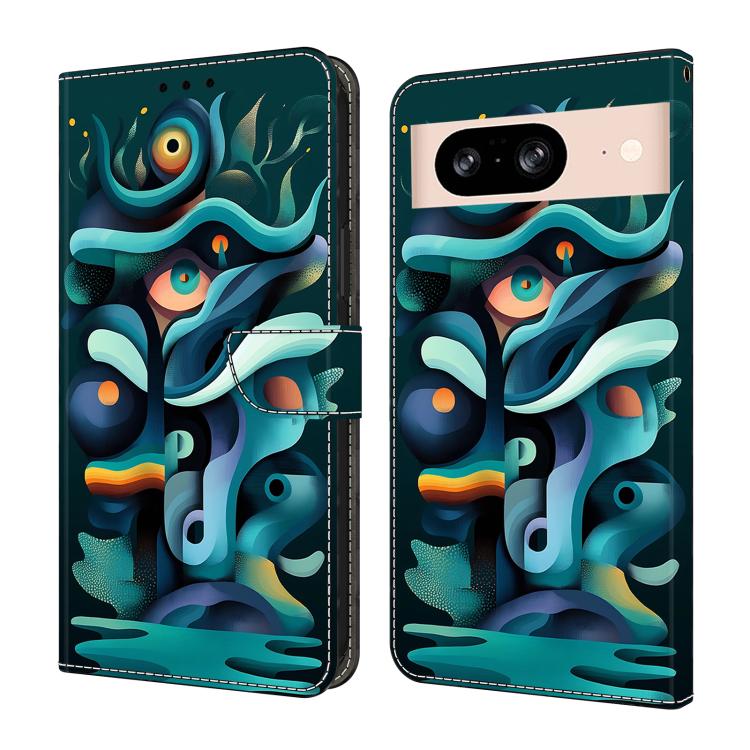 Crystal-Like Painted Vegan Leather Phone Case, For Google Pixel 9 Pro, For Google Pixel 9, For Google Pixel 8a, For Google Pixel 8 Pro, For Google Pixel 8