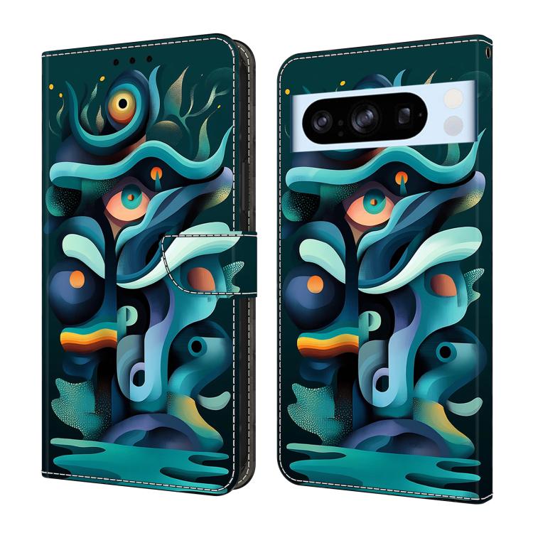 Crystal-Like Painted Vegan Leather Phone Case, For Google Pixel 9 Pro, For Google Pixel 9, For Google Pixel 8a, For Google Pixel 8 Pro, For Google Pixel 8