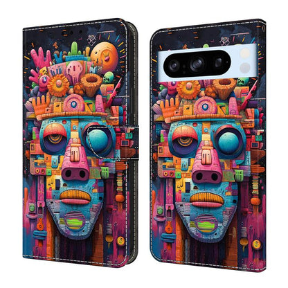 Crystal-Like Painted Vegan Leather Phone Case, For Google Pixel 9 Pro, For Google Pixel 9, For Google Pixel 8a, For Google Pixel 8 Pro, For Google Pixel 8
