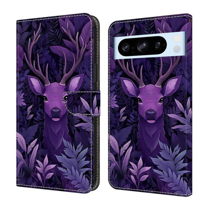 Crystal-Like Painted Vegan Leather Phone Case, For Google Pixel 9 Pro, For Google Pixel 9, For Google Pixel 8a, For Google Pixel 8 Pro, For Google Pixel 8