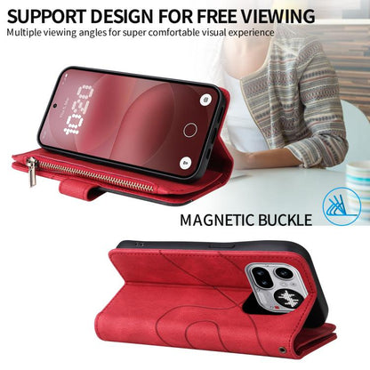 Dual-color 9 Card Slots Zipper Wallet Leather Phone Case, For Nothing Phone 4a Pro, For Nothing Phone 4a