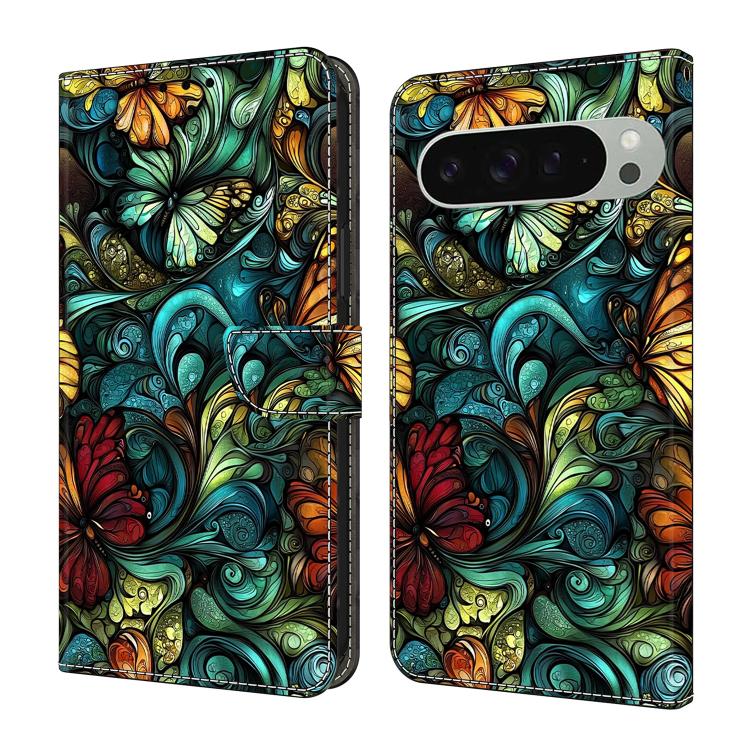 Crystal-Like Painted Vegan Leather Phone Case, For Google Pixel 10 / 10 Pro / 9 / 9 Pro, For Google Pixel 9a