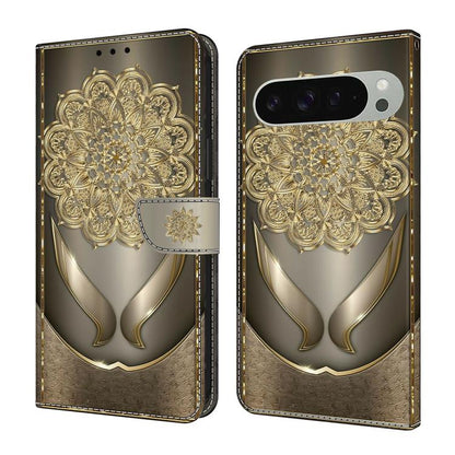 Crystal-Like Painted Vegan Leather Phone Case, For Google Pixel 10 / 10 Pro / 9 / 9 Pro, For Google Pixel 9a