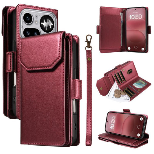 Multi Card Wallet Leather Phone Case with Strap, For Nothing Phone 4a Pro, For Nothing Phone 4a