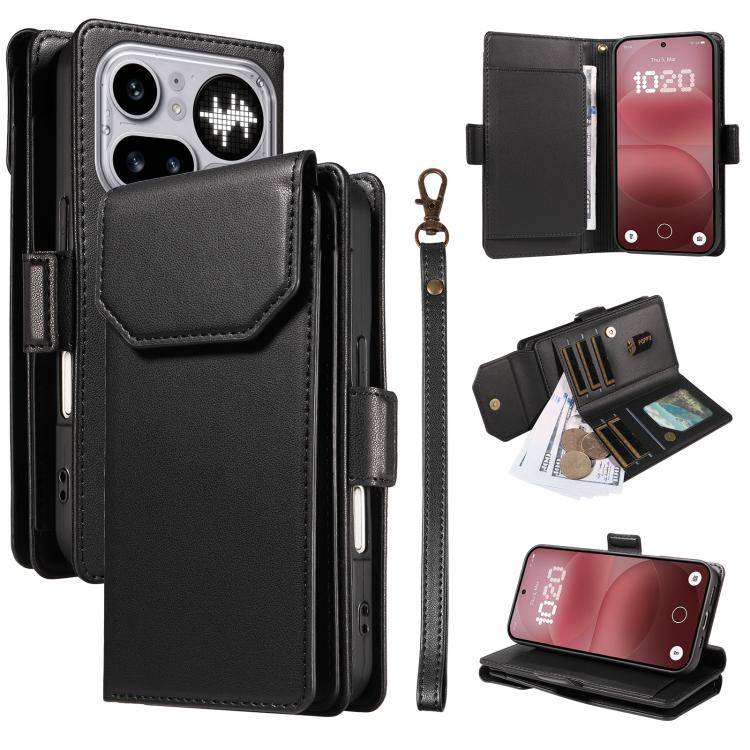 Multi Card Wallet Leather Phone Case with Strap, For Nothing Phone 4a Pro, For Nothing Phone 4a