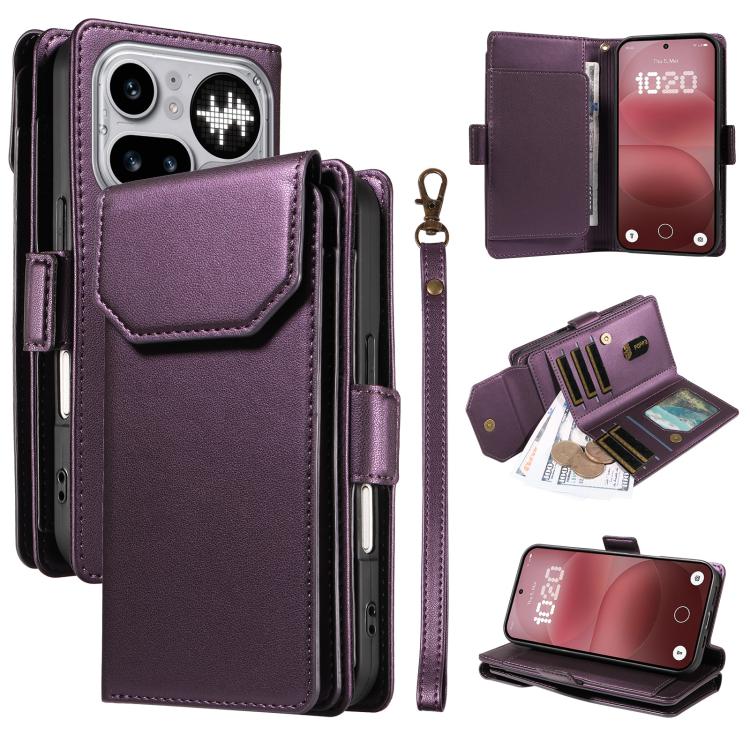 Multi Card Wallet Leather Phone Case with Strap, For Nothing Phone 4a Pro, For Nothing Phone 4a
