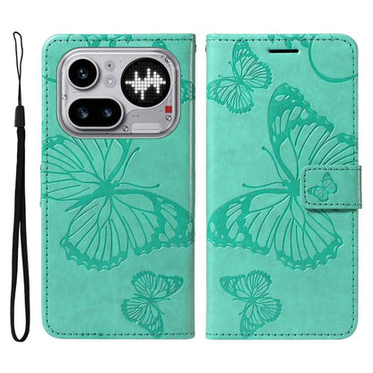 3D Butterfly Embossed Pattern Flip Leather Phone Case, For Nothing Phone 4a Pro, For Nothing Phone 4a