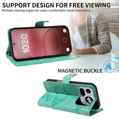 3D Butterfly Embossed Pattern Flip Leather Phone Case, For Nothing Phone 4a Pro, For Nothing Phone 4a