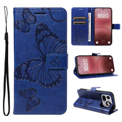3D Butterfly Embossed Pattern Flip Leather Phone Case, For Nothing Phone 4a Pro, For Nothing Phone 4a