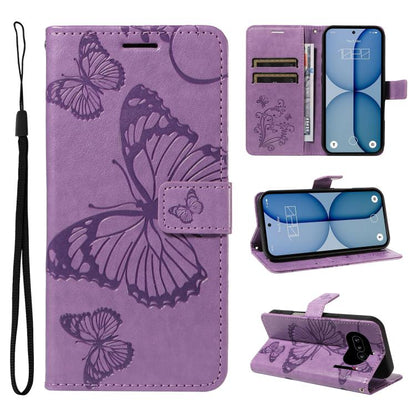 3D Butterfly Embossed Pattern Flip Leather Phone Case, For Nothing Phone 4a Pro, For Nothing Phone 4a