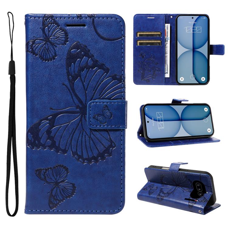3D Butterfly Embossed Pattern Flip Leather Phone Case, For Nothing Phone 4a Pro, For Nothing Phone 4a