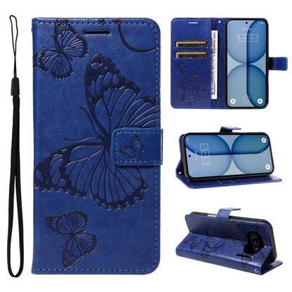 3D Butterfly Embossed Pattern Flip Leather Phone Case, For Nothing Phone 4a Pro, For Nothing Phone 4a