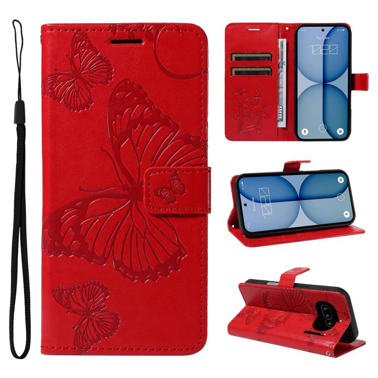 3D Butterfly Embossed Pattern Flip Leather Phone Case, For Nothing Phone 4a Pro, For Nothing Phone 4a