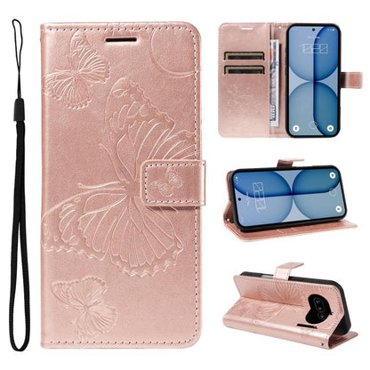 3D Butterfly Embossed Pattern Flip Leather Phone Case, For Nothing Phone 4a Pro, For Nothing Phone 4a