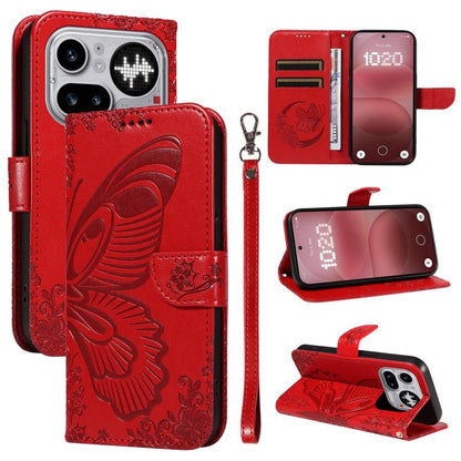 Swallowtail Butterfly Embossed Leather Phone Case, For Nothing Phone 4a Pro, For Nothing Phone 4a