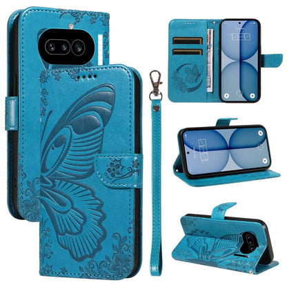 Swallowtail Butterfly Embossed Leather Phone Case, For Nothing Phone 4a Pro, For Nothing Phone 4a