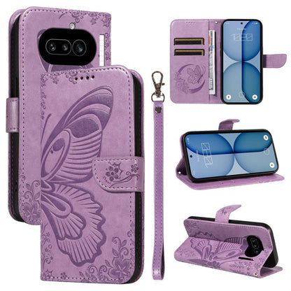 Swallowtail Butterfly Embossed Leather Phone Case, For Nothing Phone 4a Pro, For Nothing Phone 4a